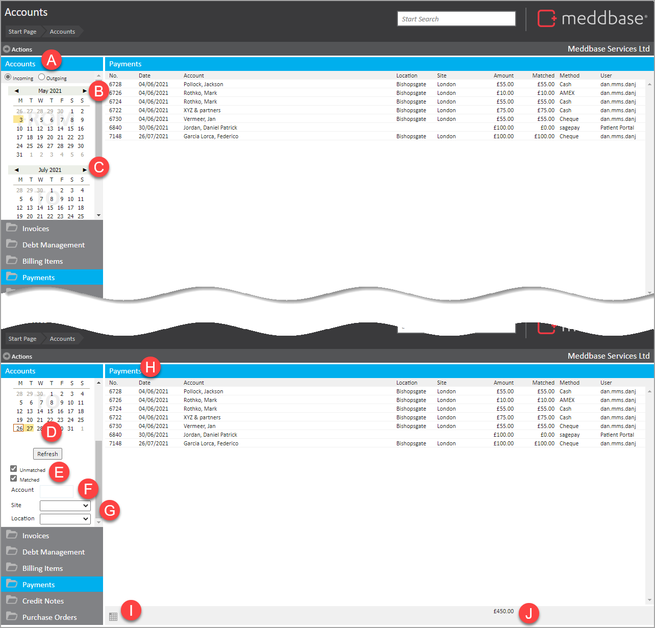 6_-_Payments_section_in_Accounts_with_annotations_to_features.png
