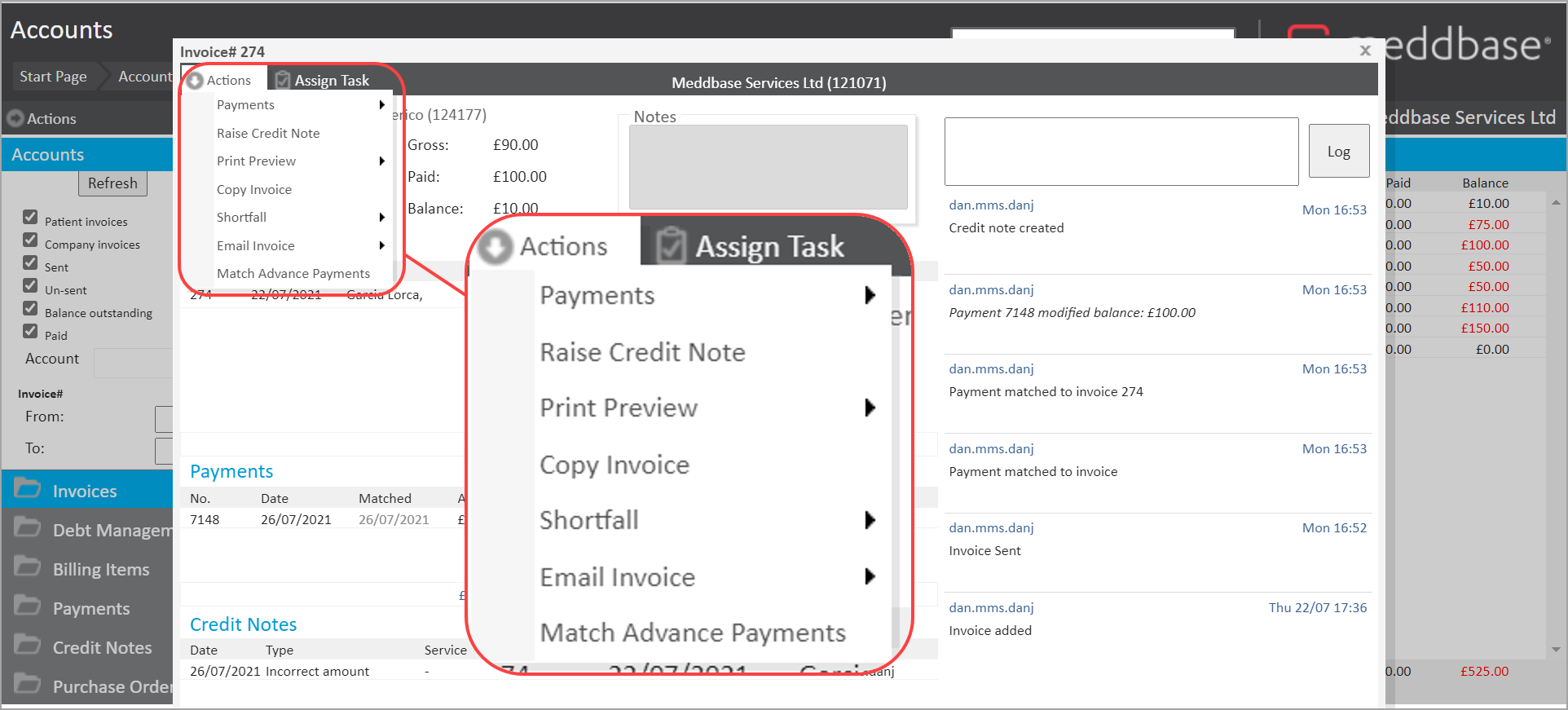 10b_-_Accounts_page_-_Invoice_with_payment_selected_with_magnified_view_of_actions_menu.png