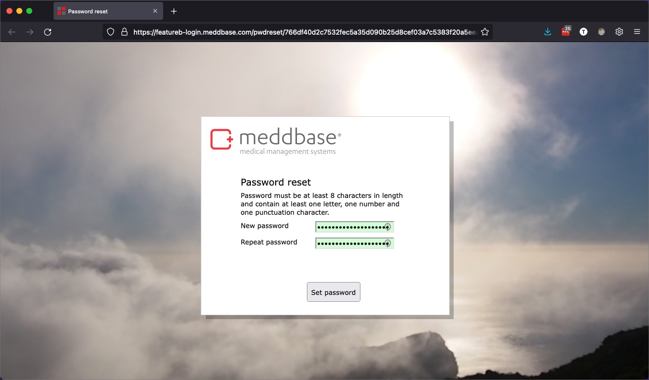 Reset Password Page - User Facing