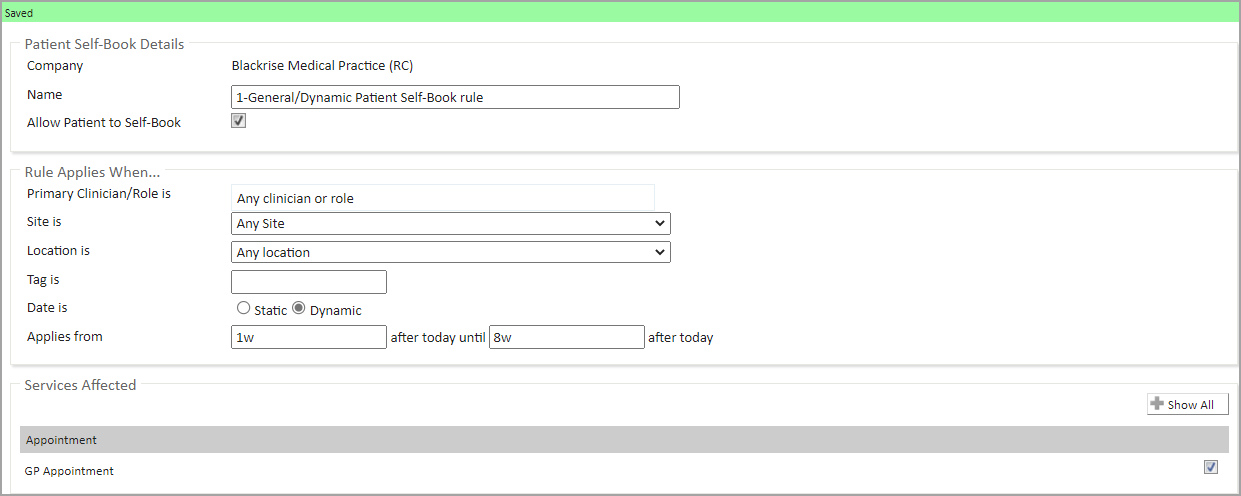 Patient_Self_Book_rule_with_Dynamic_Date_range