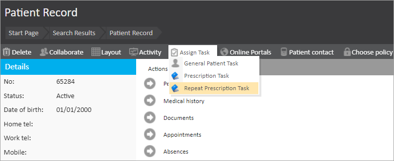 Repeat_Prescription_Task_in_Assign_Task_menu