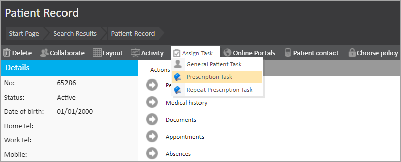 Prescription_Task_in_Assign_Task_menu