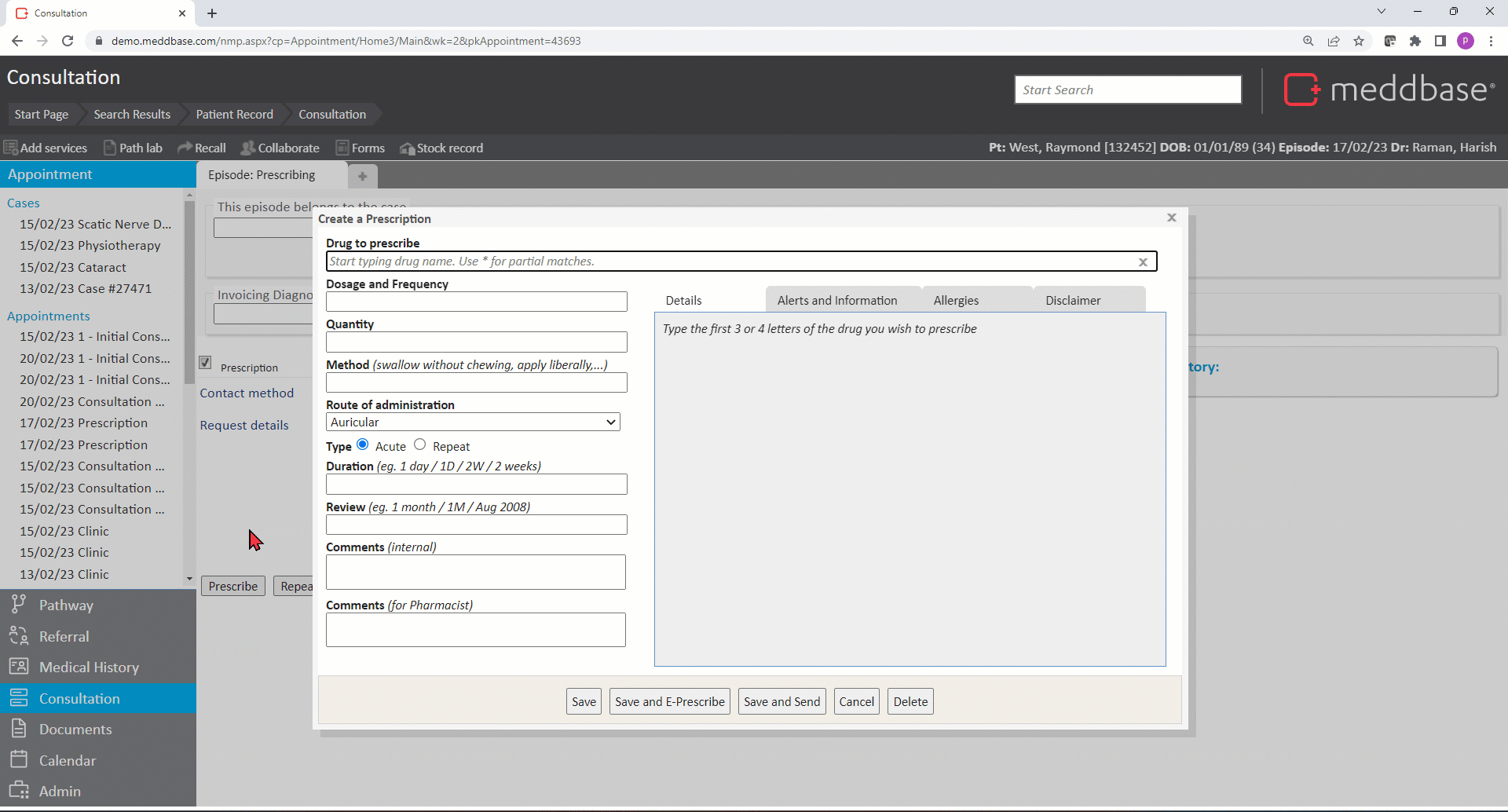 Create Prescription dialog.gif
